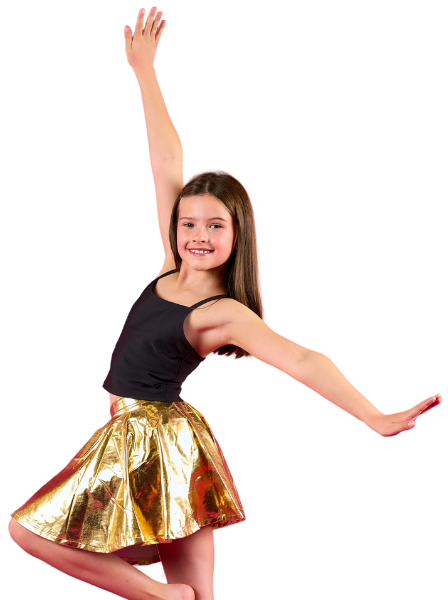 Young Dancer in Black and Gold Costume