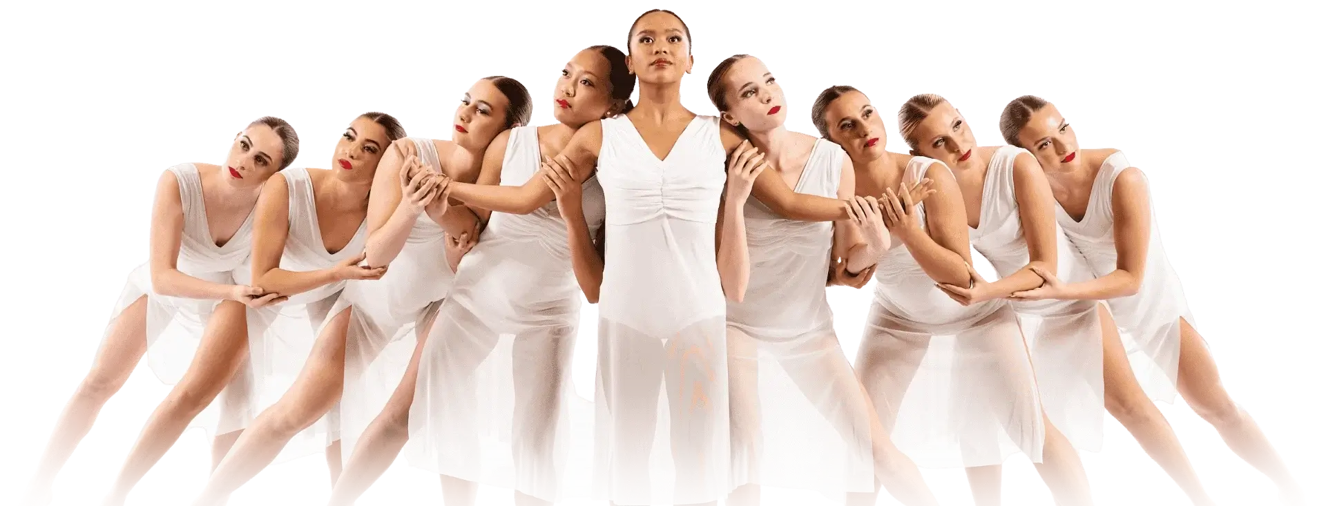 Contemporary Dance Ensemble In Symmetrical Pose